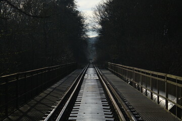 Fototapeta premium railway in the fog