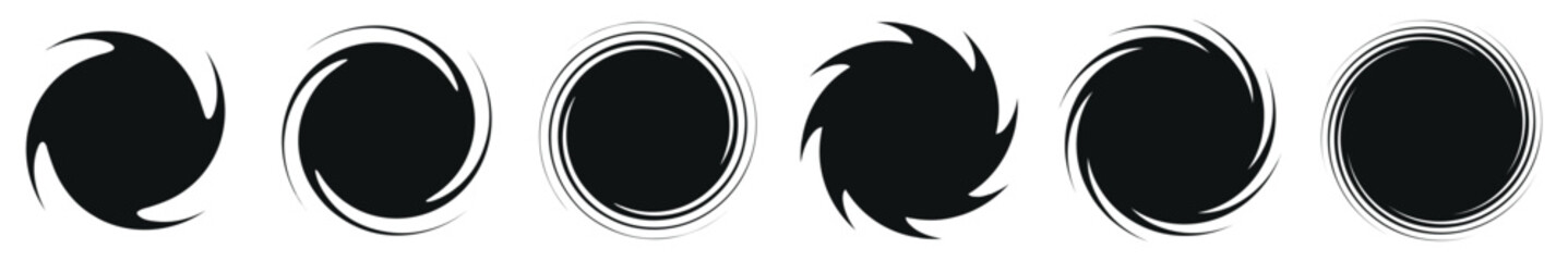 Swirling tornado icon set vector isolated element