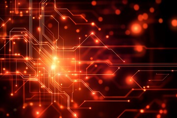 Obraz premium Intricate Glowing Circuit Design
