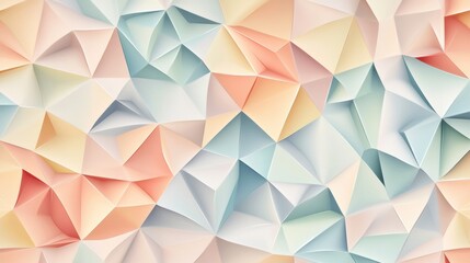 Obraz premium Dynamic arrangement of soft pastel triangles creates an elegant abstract pattern with smooth gradients in a spaced-out composition