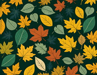 일러스트 느낌의 여러 나뭇잎 그림