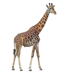 Fototapeta premium Giraffe white background