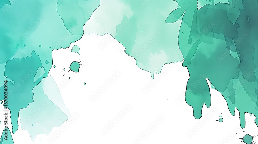 Aufkleber watercolor splatters and splodges creating artistic and decorative patterns