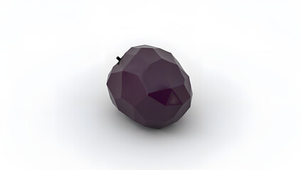 Fototapeta premium Subtle Depth: Low Poly Prune in Flat Colors