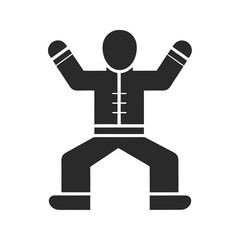 Kung Fu icon  silhouette vector illustration