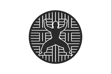 Kung Fu icon and logo silhouette vector illustration