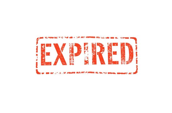 Expired red stamp mark isolated in white background