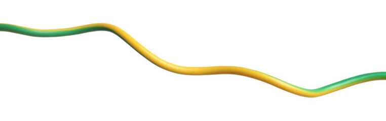 One colorful electrical wire on white background