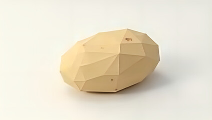 Minimalist Potato on Solid Background