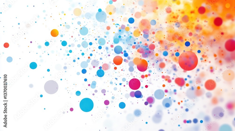 Poster colorful abstract background with colorful circles and bokeh effect in vibrant hues and soft gradien