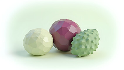 Fototapeta premium Uniform Light on Isometric Low Poly Veggies
