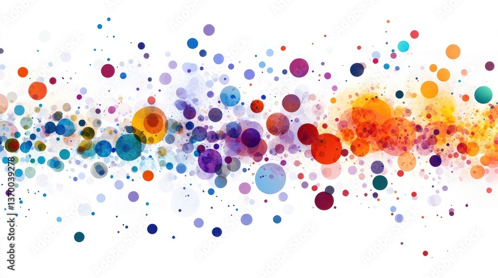 Poster colorful abstract background with vibrant dots and soft blurs for artistic and creative design proje