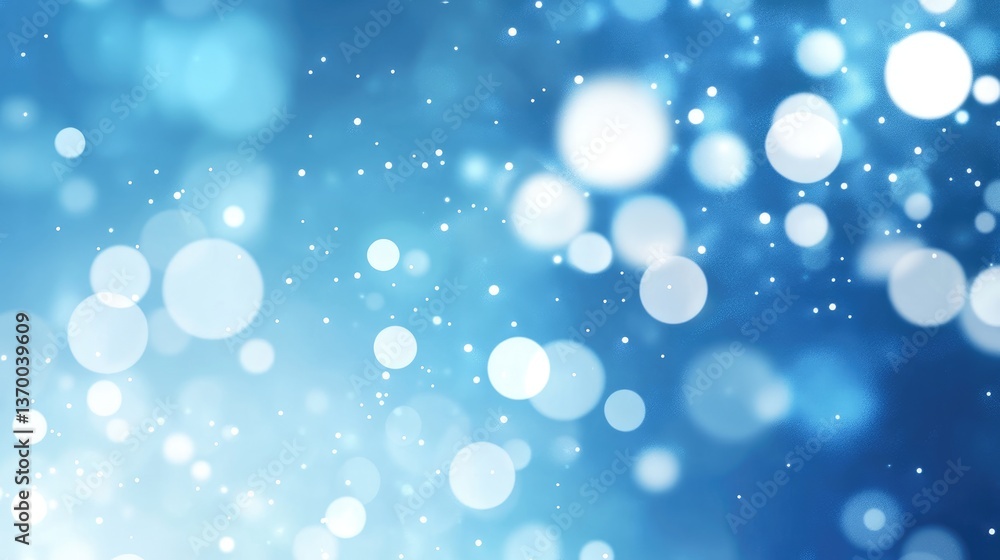 Poster soft blue background with blurry bokeh lights creating a dreamy and ethereal effect for various desi