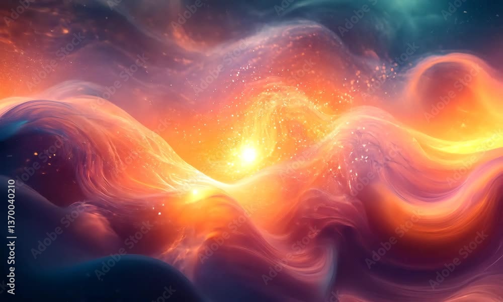 Poster ethereal clouds of light and color - abstract nebula-inspired visuals for creative projects