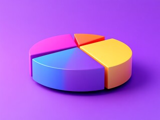 Obraz premium Vibrant 3D Pie Chart: A Colorful, Modern Data Visualization