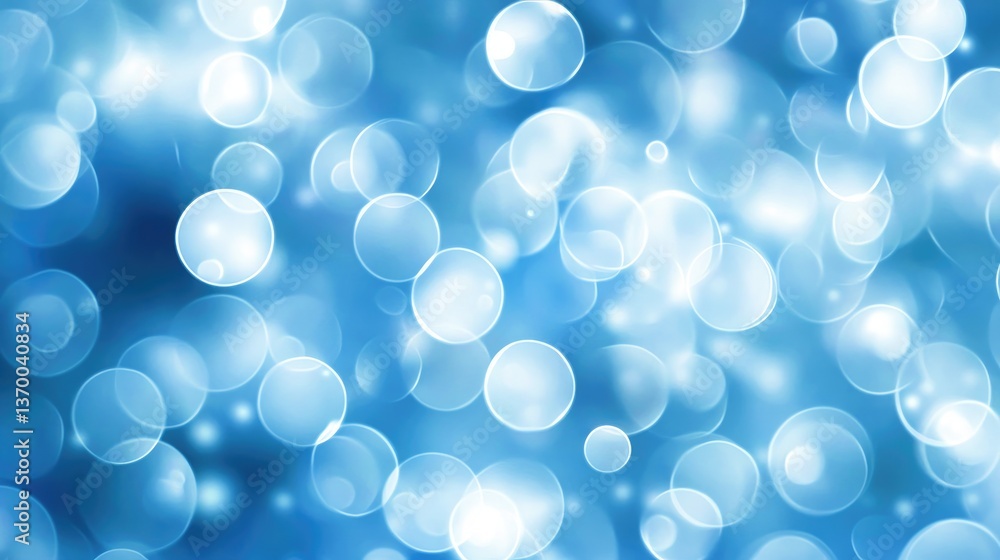Aufkleber soft blue bokeh background with light circles and gentle blur for abstract designs and textures