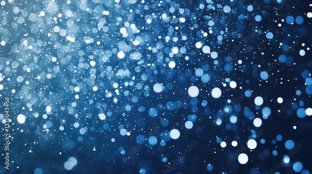 Poster beautiful blue and white bokeh effect with sparkling lights and soft focus background for creative d