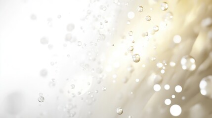 Fototapeta premium Soft Focus on Floating Bubbles and Light Particles Against a Subtle Background with a Dreamy Atmosphere