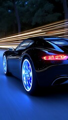 Futuristic Car Night Drive