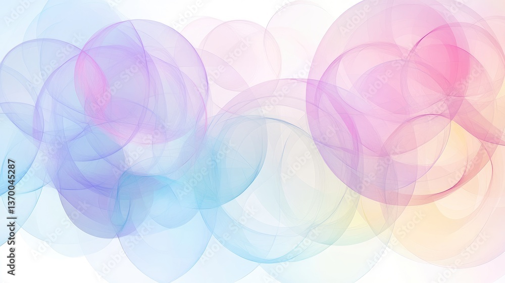 Poster soft colorful pastel circles abstract background with smooth gradients for creative visuals and desi