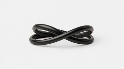 Elegant Black Infinity Symbol Loop on Simple White Background
