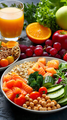 A Colorful Presentation of Nutrient-Rich Zd Diet Meal