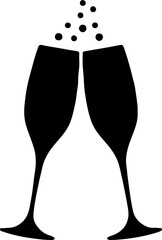 champagne glasses on black background