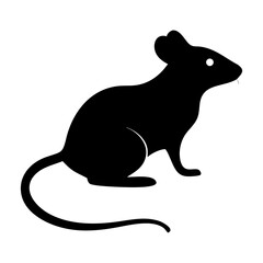 Fototapeta premium Vector Silhouette of Mouse with White isolated Background