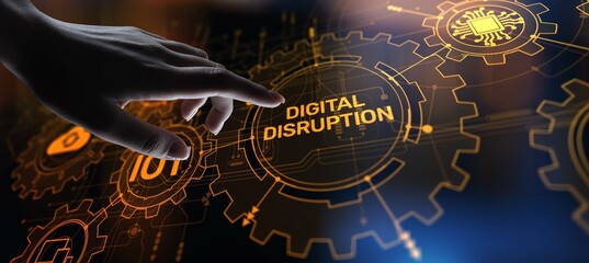 Digital Disruption Concept: Transforming Industries Through Innovative Technology.