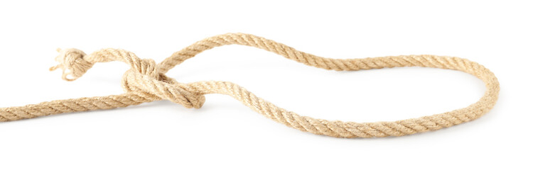 Lasso made of cotton rope isolated on white