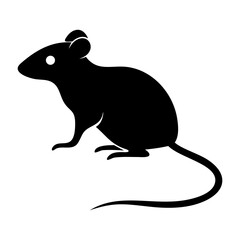 Obraz premium Vector Silhouette of Mouse with White isolated Background