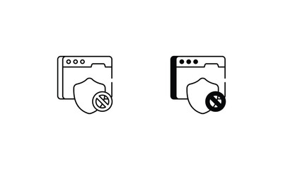 Ad Blocker icons set vector stock illustration