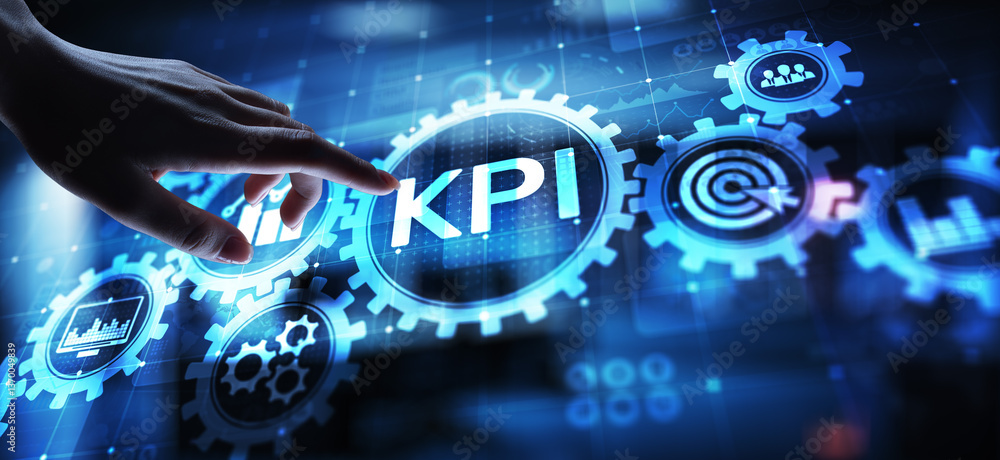 Poster kpi - key performance indicator. business and industrial analysis. internet and technology concept o