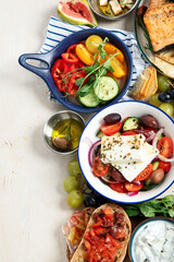 Mediterranean theme food table scene.