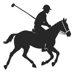 Polo players silhouette vector illustration