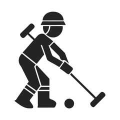 Polo players icon silhouette vector illustration