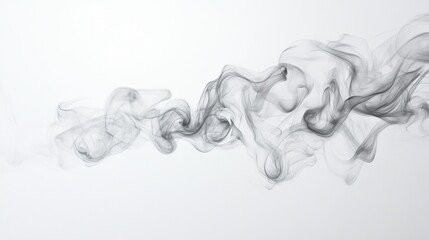 Fototapeta premium Black smoke creating abstract shapes on white background