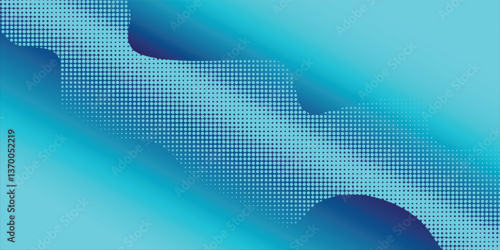 Poster blue color pattern gradient with halftones texture background.