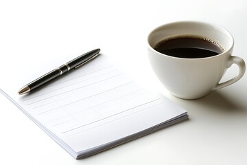 Coffee, Pen, and Notebook: A Productive Morning