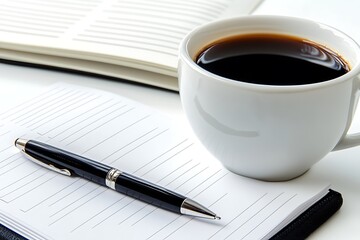 Coffee, Notebook, and Pen: A Morning Inspiration