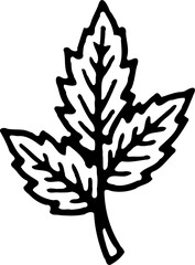 Obraz premium Graphic Maple Leaf Silhouette on White Background