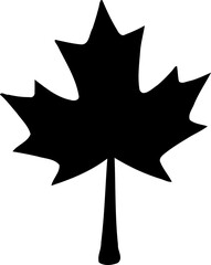 Sleek Maple Leaf Symbol on White Background