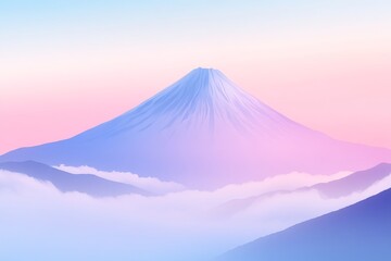 Fototapeta premium Serene Mountain Landscape at Sunset with Colorful Sky and Clouds