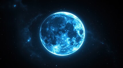 Obraz premium Cosmic Blue Planet, Starry Night Sky, Space Exploration, Scientific Imagery, For Wallpaper