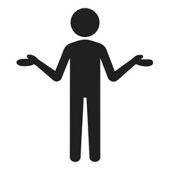 People Shrugging icon  silhouette vector illustration
