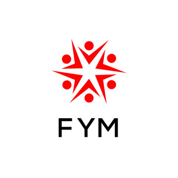 FYM creative minimalist letter logo.