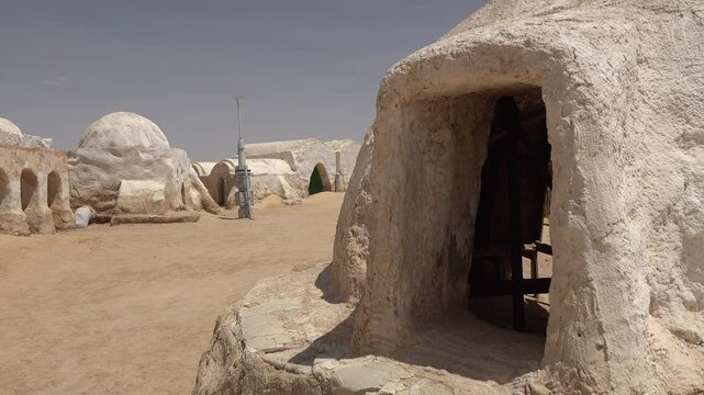 Domes of old movie set for Star Wars film the Phantom Menace, in the deserts of Tozeur in Tunisia
