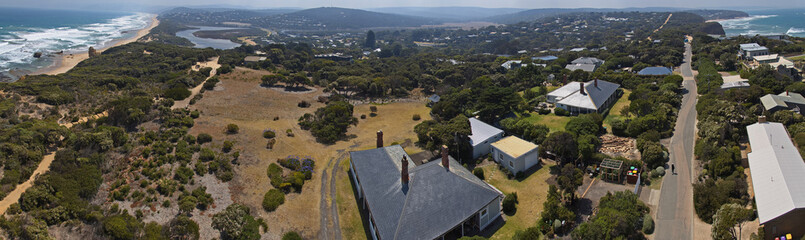 View of the coast from Split Point Lighthouse in Aireys Inlet, Victoria, Australia
