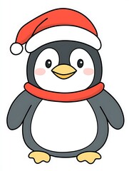 Cute Penguin in Santa Hat (2)