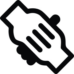 Fototapeta premium Minimalist Teamwork Icon – Two Hands Joining in Unity